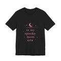 spooky mom era T-Shirt | moon and stars, pastel pink text