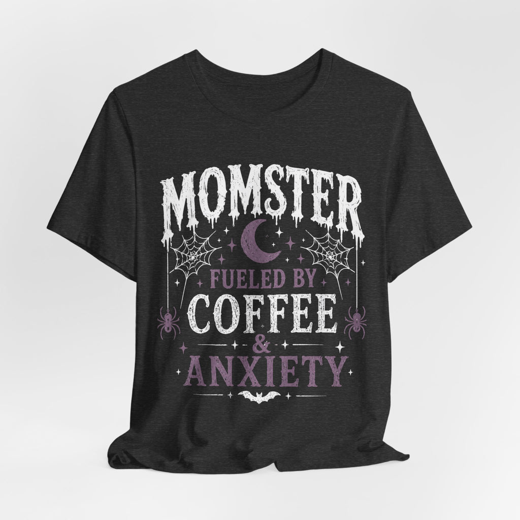 Fueled by Coffee & Anxiety T-Shirt | Moon, Stars, Spiders Graphic Tee