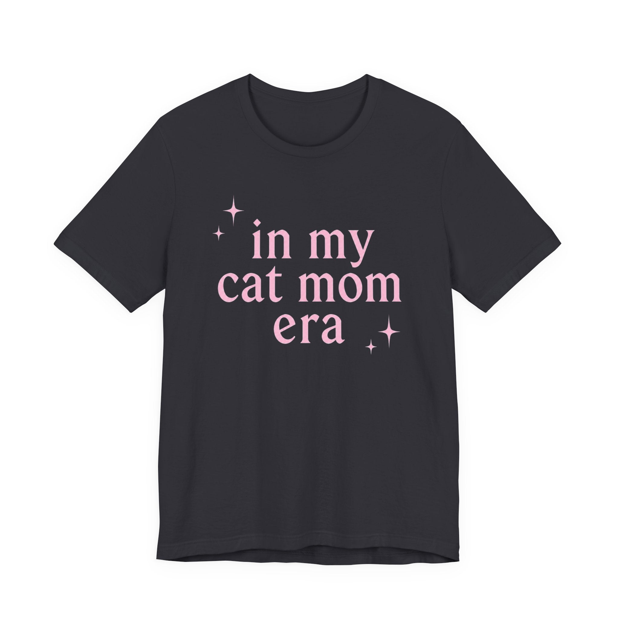 Cat Mom Tee — "in my cat mom era" Pink Script Shirt