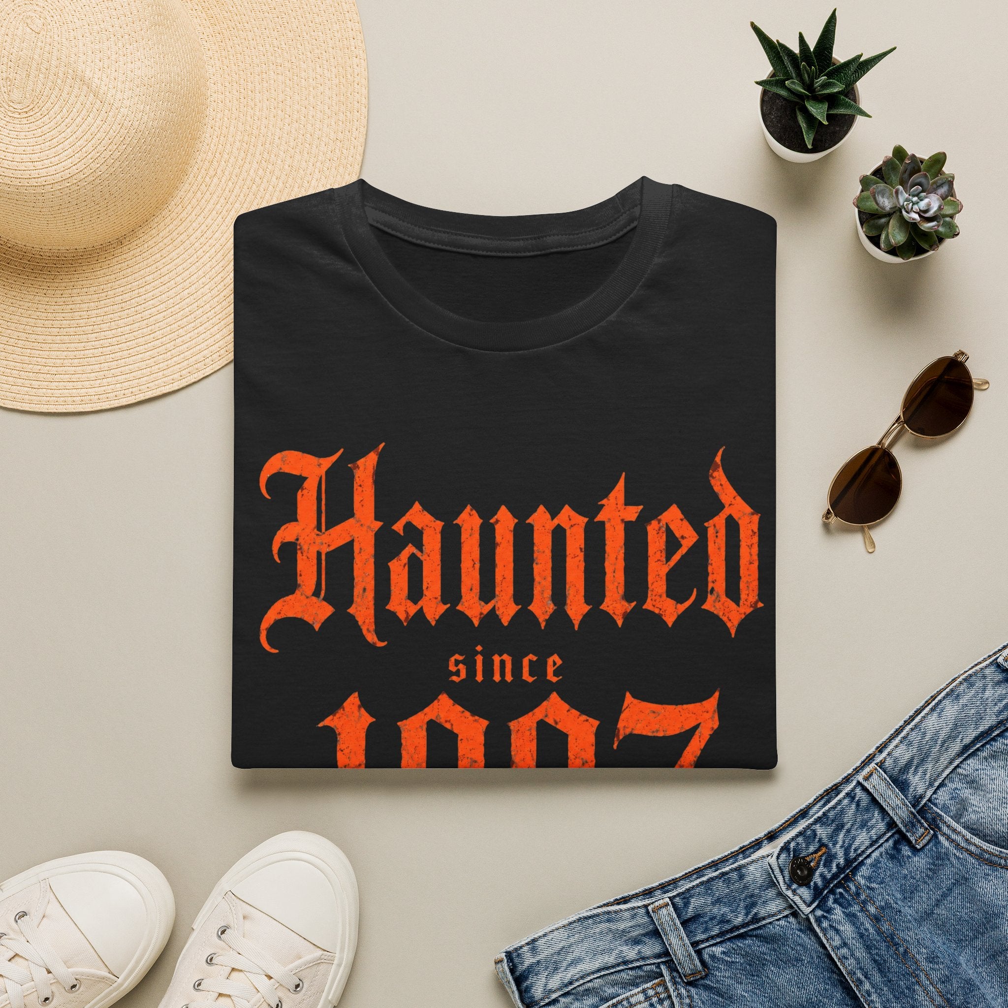 Haunted Since | Custom Birth Year T-Shirt — Vintage Gothic Birth Year Tee
