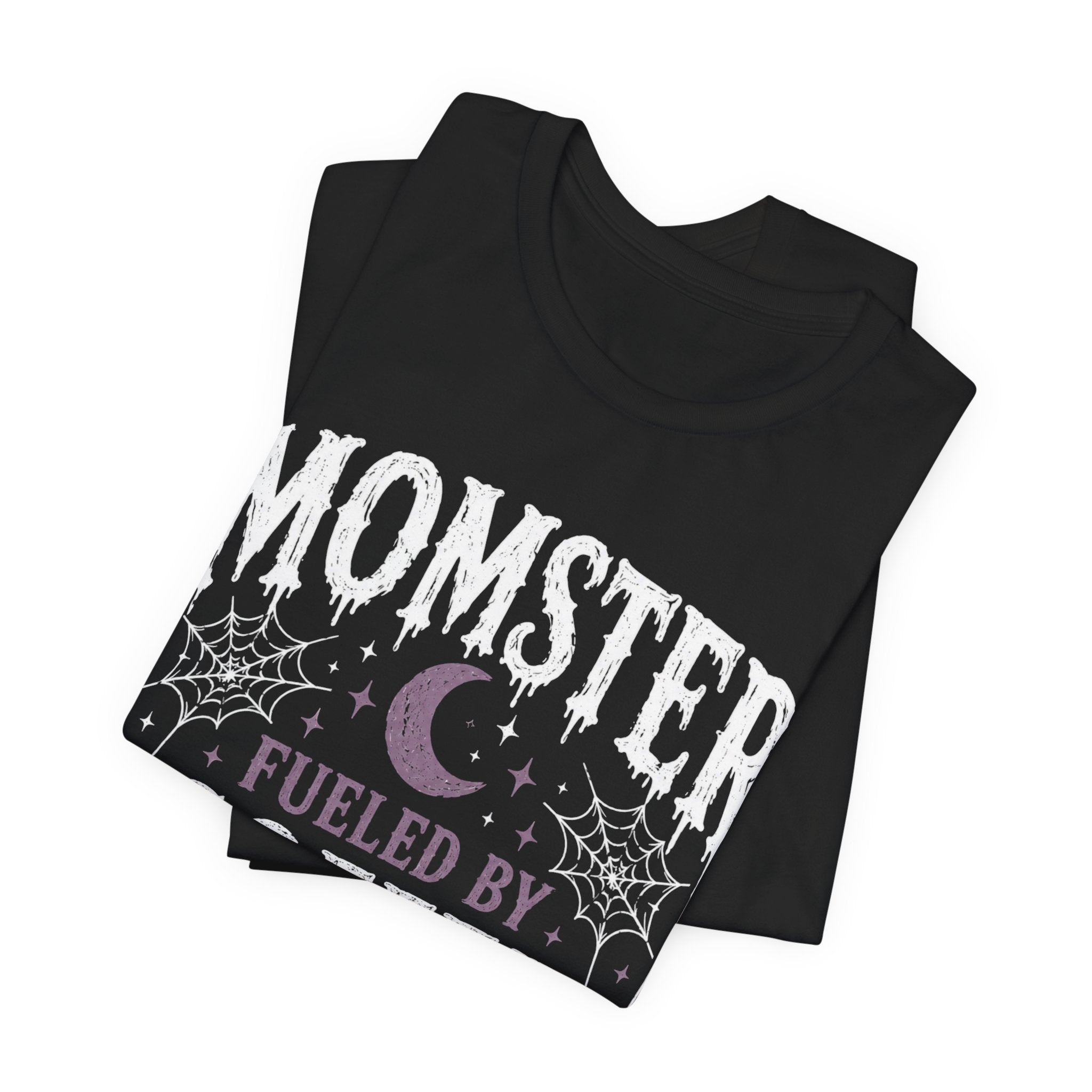 Fueled by Coffee & Anxiety T-Shirt | Moon, Stars, Spiders Graphic Tee