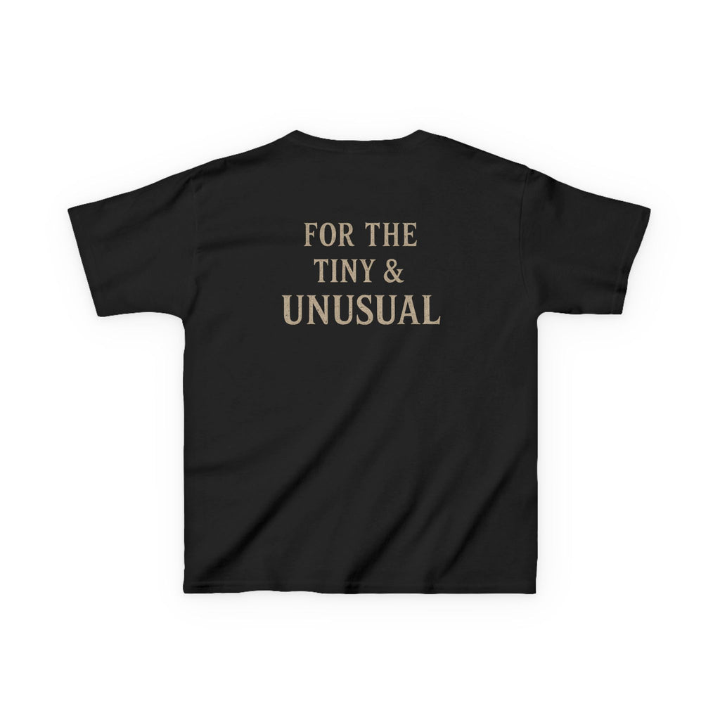 Kids T‑Shirt — Haunted Threads Ghost Design (“For the Tiny & Unusual”) — Halloween Kids Tee