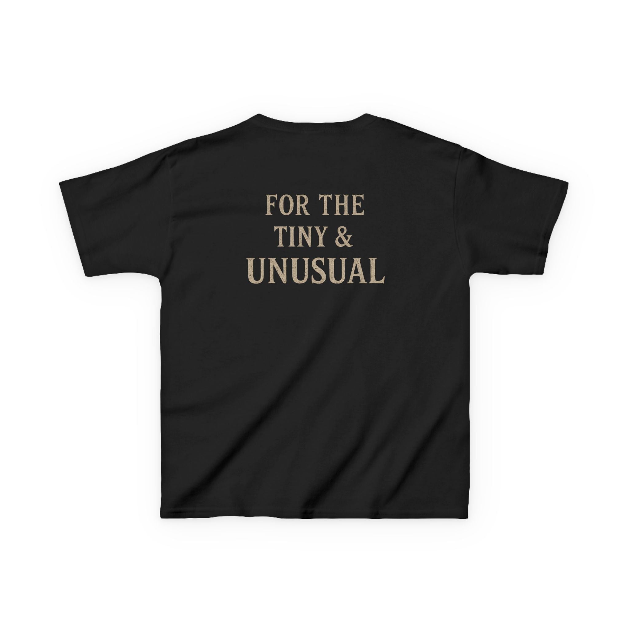 Kids T‑Shirt — Haunted Threads Ghost Design (“For the Tiny & Unusual”) — Halloween Kids Tee