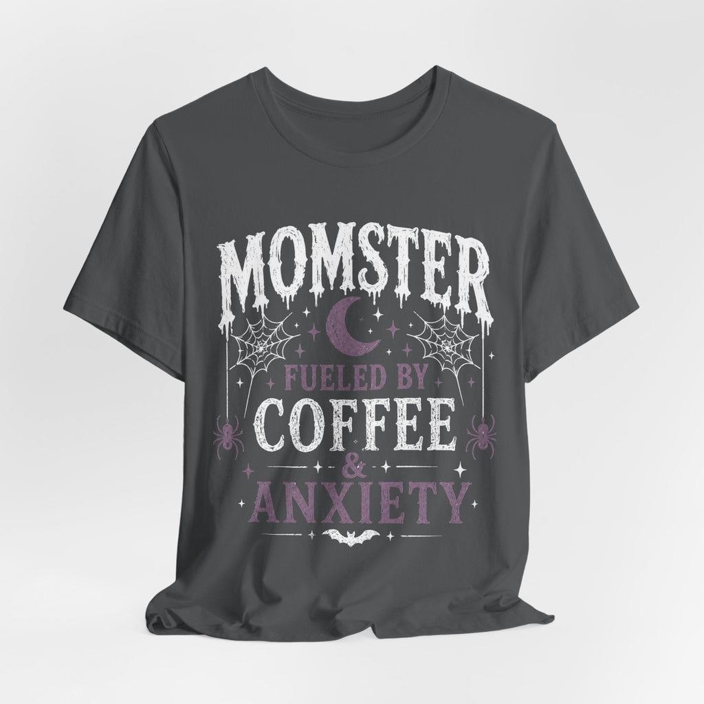 Fueled by Coffee & Anxiety T-Shirt | Moon, Stars, Spiders Graphic Tee