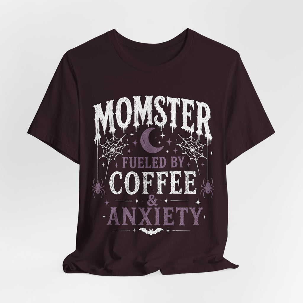 Fueled by Coffee & Anxiety T-Shirt | Moon, Stars, Spiders Graphic Tee