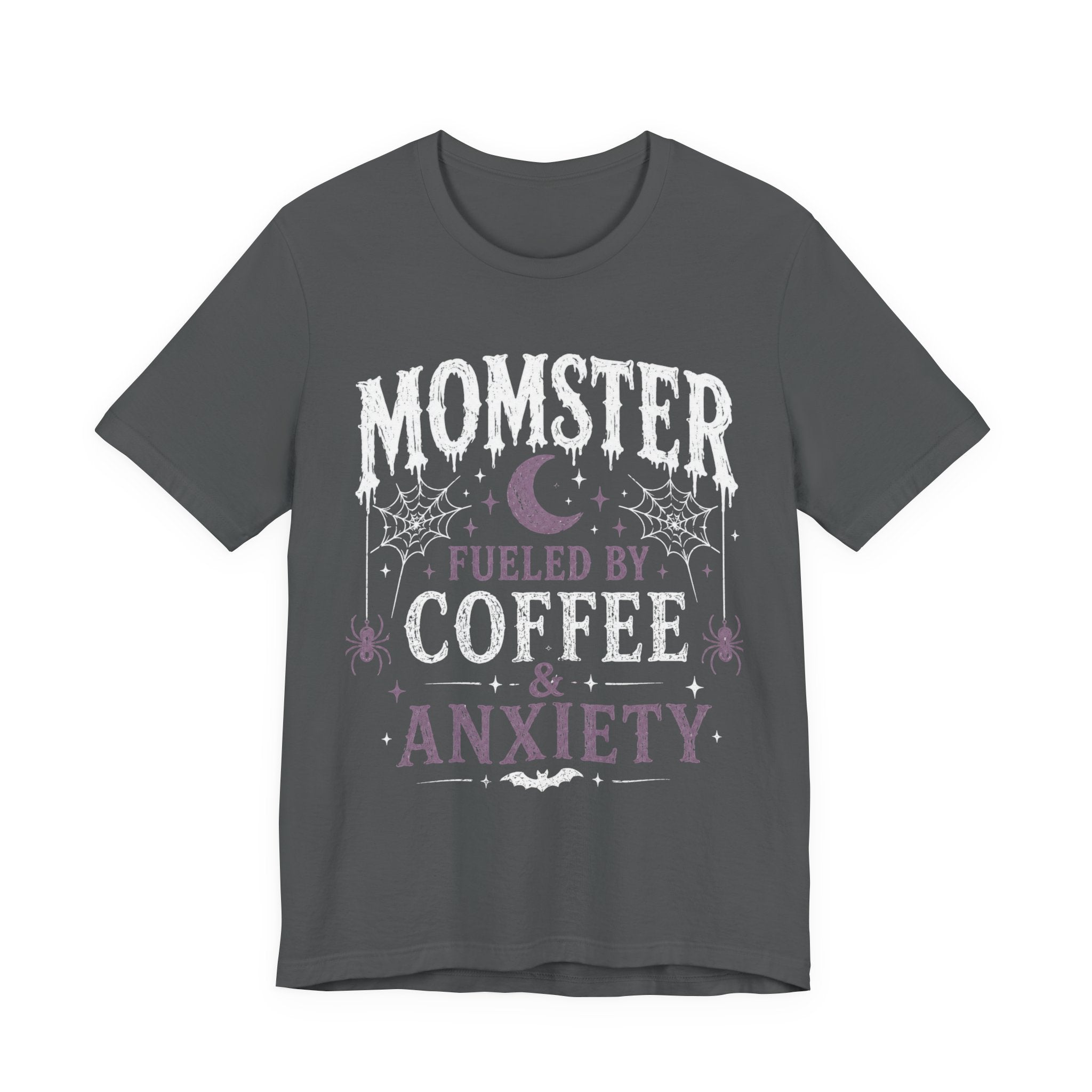 Fueled by Coffee & Anxiety T-Shirt | Moon, Stars, Spiders Graphic Tee
