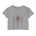 Haunted Threads Co. Ghost Crop Top — Women's Festival Halloween Tee
