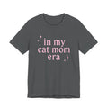 Cat Mom Tee — "in my cat mom era" Pink Script Shirt