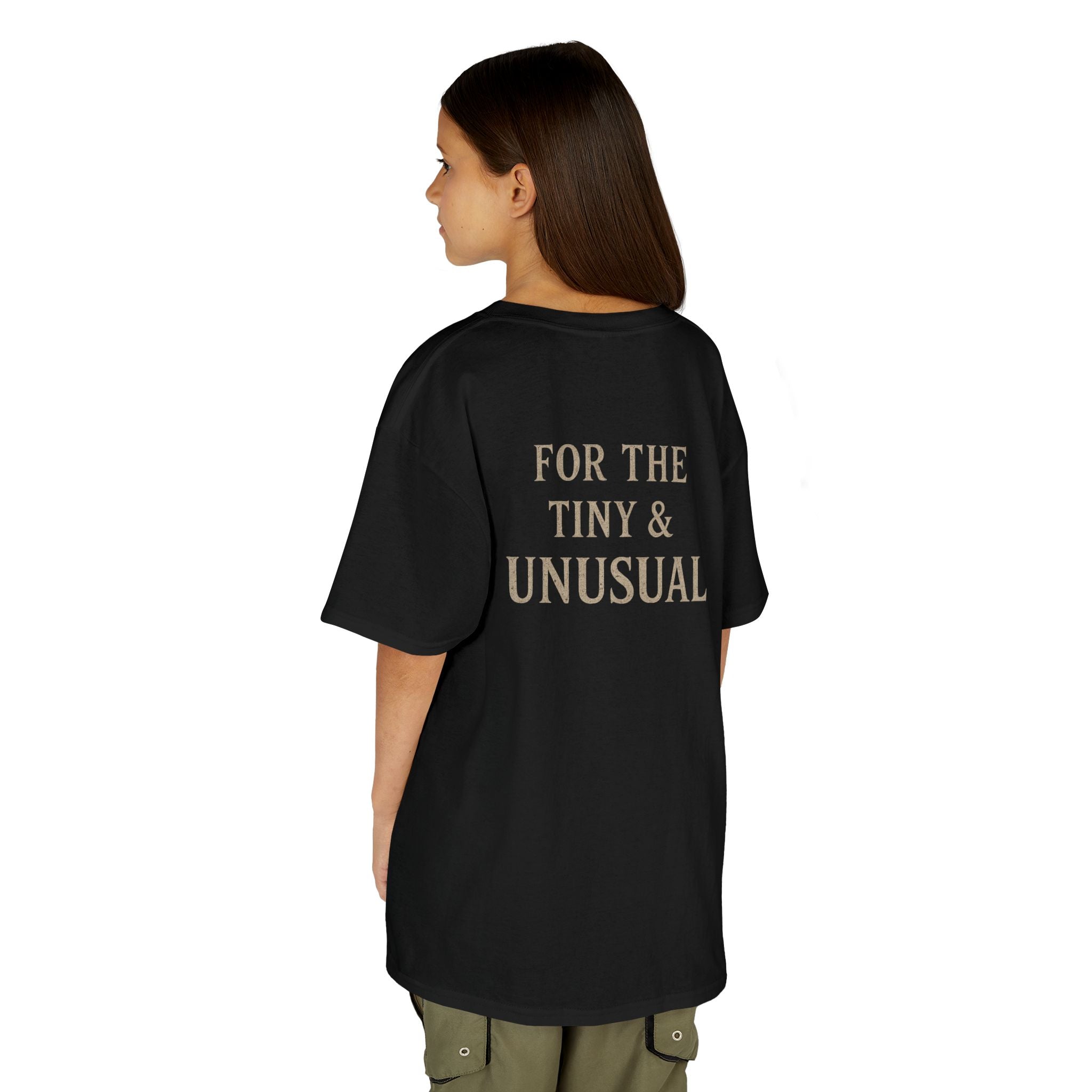 Kids T‑Shirt — Haunted Threads Ghost Design (“For the Tiny & Unusual”) — Halloween Kids Tee