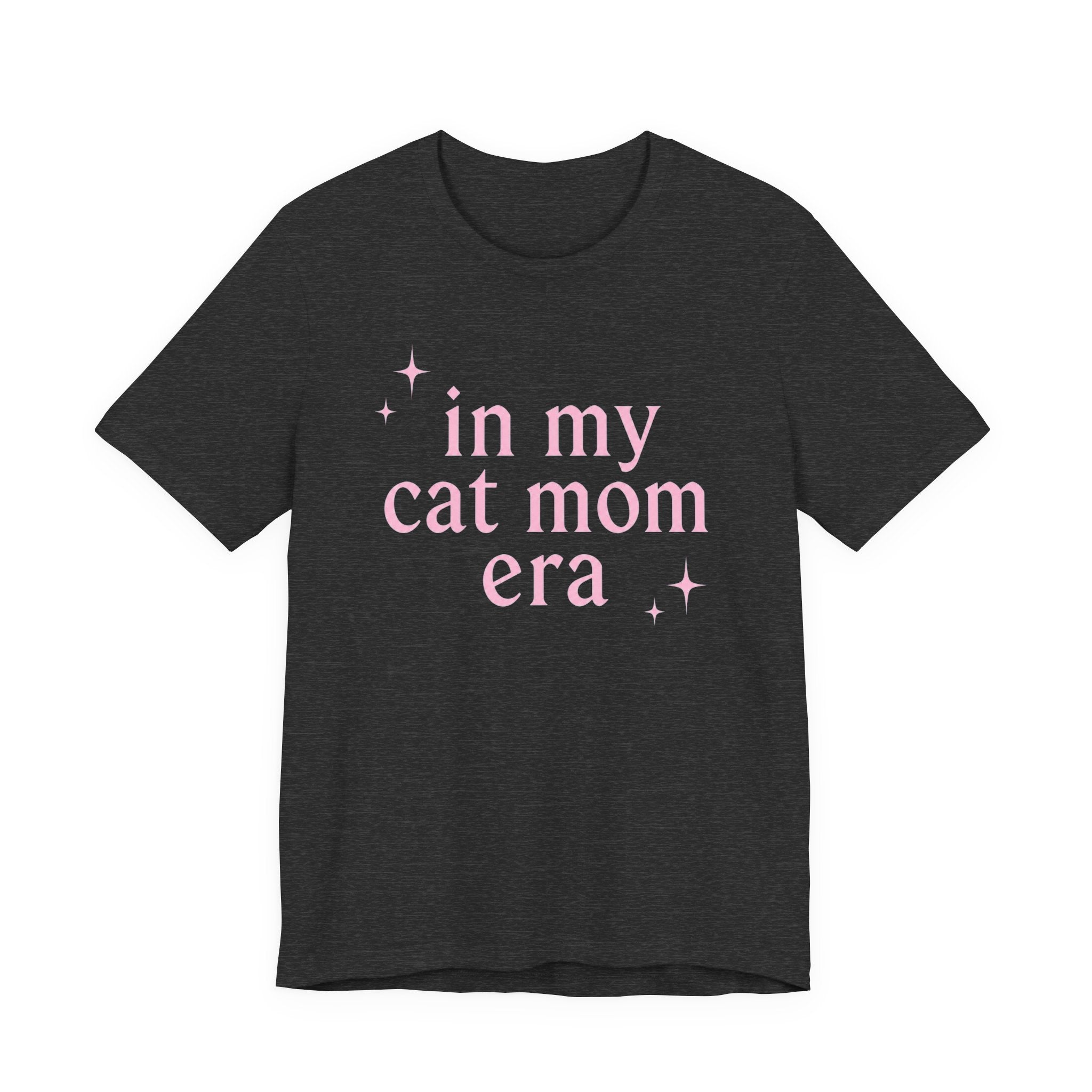 Cat Mom Tee — "in my cat mom era" Pink Script Shirt